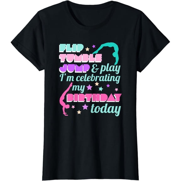 Cute Girl's Gymnastics Birthday Party Gift T-Shirt T-Shirt