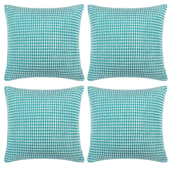 Unique Bargains 4-pcs Decoratiove Throw Cushion Pillow Covers Light Blue 20"x20"