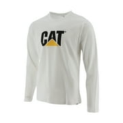 Caterpillar WHITE/TRADEMARK Men's Original Fit Long Sleeve Logo T-Shirt, L