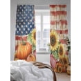 thumbnail image 3 of Sheer Curtains 108 inches Long, Fall Thanksgiving Sunflower Pumpkin USA Flag Harvest Light Filtering Sheer Window Curtains Rod Pocket Voile Drapes for Bedroom Living Room, 52"W x 108"L 2 Panels, 3 of 7