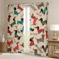thumbnail image 2 of Homewish Kawaii Dachshund Black Out Curtains,Pet Dogs Curtains Pack of 2 (42x63 Each),Brown Green Red Bedroom Curtains For Girls Boys,Super Cozy Room Decor, 2 of 6
