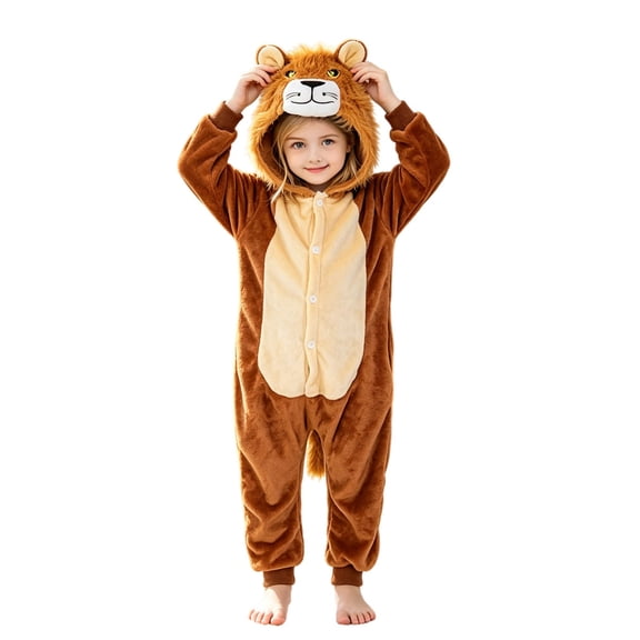 Kids Halloween Animal Onesie Flannel Funny One Piece Jumpsuits Boys Girls
