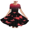 thumbnail image 1 of QIPOPIQ Robe d'Été pour Fille Art Van Gogh Impression 3D Col Rond Manches Courtes T-Shirt Robe Évasée Liquidation, 1 of 5