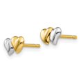 thumbnail image 3 of Double Heart Post Earrings in 14K Yellow and White Gold, 3 of 4