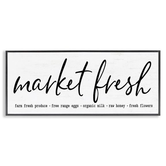Market Fresh Organic Black Framed Giclee Art, design by Lettered and Lined