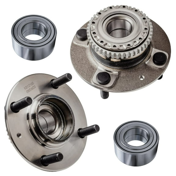Detroit Axle - 4 Wheel Bearing Hubs for 2001-2006 Hyundai Elantra, 2005-2009 Kia Spectra Spectra5, Wheel Hub & Bearings Front Rear Replacement
