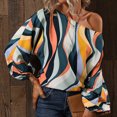 thumbnail image 2 of Mujeres Puff manga Top Crewneck obispo suave transpirable moda poliéster ropa amarillo onda L, 2 of 6