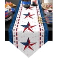 thumbnail image 1 of Chemin de Table en Coton et Lin Drapeau Américain Étoile 4 Juillet Nappe de Cuisine Rouge et Blanc à Carreaux Foulard de Commode Bleue pour Rassemblements Jour de l'Indépendance, Dîner, Fêtes, Cadeau 13"x90 Pouces, 1 of 6