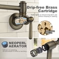 thumbnail image 2 of Wowow Pot Filler Faucet Antique Bronze, Wall Mount Kitchen Folding Faucet 2 Handle with Double Joint Swing Arms Brass Stove Faucet, 2 of 8