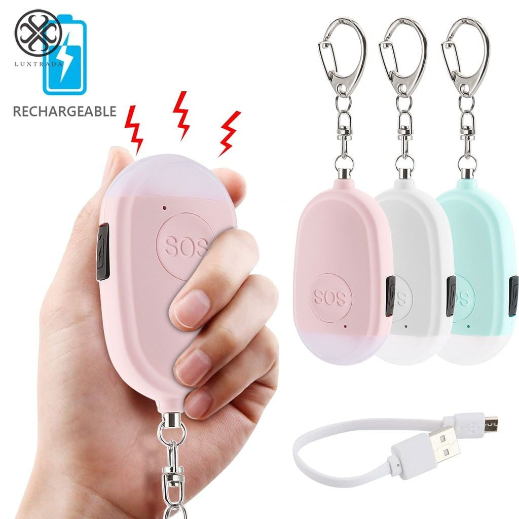 Safety Alarms Keychain Emergency Self-Defense Security Alarm Police Approved Rape Attack with LED Light Emergency Personal Alarm Keychain