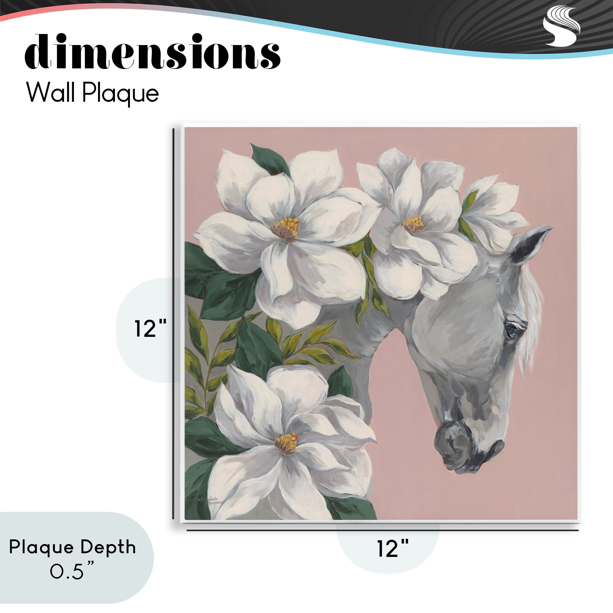 Stupell Industries Sweet Maggie Floral Horse Wall Plaque Art, design by Michele Norman
