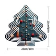 thumbnail image 7 of Metal Hanging Christmas Tree Wind Spinner - Modern Abstract Design with Concentric Circles Red Baubles & Gold Accents for Garden Decor, 7 of 7