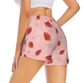 thumbnail image 3 of Xecao's Cute Strawberry C for a double-layer running short for women, perfect for gym, tennis, and more, featuring a convenient pocket., 3 of 9