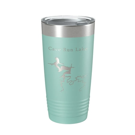 

Cave Run Lake Map Tumbler Travel Mug Insulated Laser Engraved Coffee Cup Kentucky 20 oz Teal