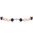 thumbnail image 3 of Gem Stone King 18K Rose Gold Plated Silver Adjustable Infinity Bracelet for Women Sapphire Moissanite (2.47 Cttw), 3 of 6