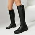 thumbnail image 2 of UngA Cowgirl Boots Mid-Calf Cowgirl Boots Cowboy Western Pull-On Tabs Pointy Toe Boot Black,6, 2 of 7