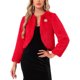 thumbnail image 1 of Chal de bolero formal para mujer, chaqueta corta de piel sintética para vestidos de boda M Rojo, 1 of 6