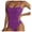 Purple, variant on QHFBli Womens Scoop Neck One Piece Swimsuit High Leg Ribbed Bathing Suits Hollow Side One-Piece Swimwear Sexy Monokini