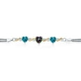 thumbnail image 2 of 925 Silver and 10K Yellow Gold Green Mystic Topaz and London Blue Topaz and Lab Grown Diamond Bracelet for Women (3.48 Cttw, November Birthstone, Heart 7MM and 6MM, 6.5/7/7.5 inch, Made in Italy), 2 of 5