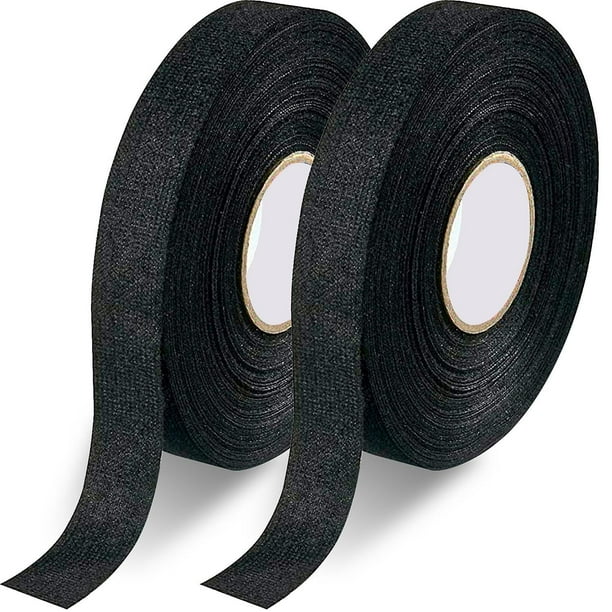 2 piezas de cinta de tela aislante eléctrica de 25 mx15 mm, cinta adhesiva de franela negra para arnés, cinta de cable automotriz resistente al calor para electricistas, automóviles y motocicletas