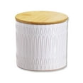 thumbnail image 2 of ITY International - Set of 3 Airtight Ceramic Storage Jars with Bamboo Lid, Size Small, White, 2 of 5