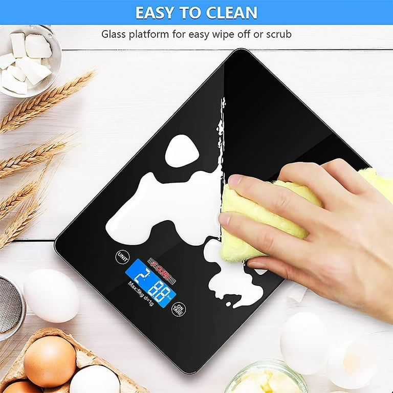 Food Scale Digital Weight Grams and oz, 11lb Kitchen Scale for Cooking  Baking, Easy Clean Touch Button Tempered Glass Panel with LED Display