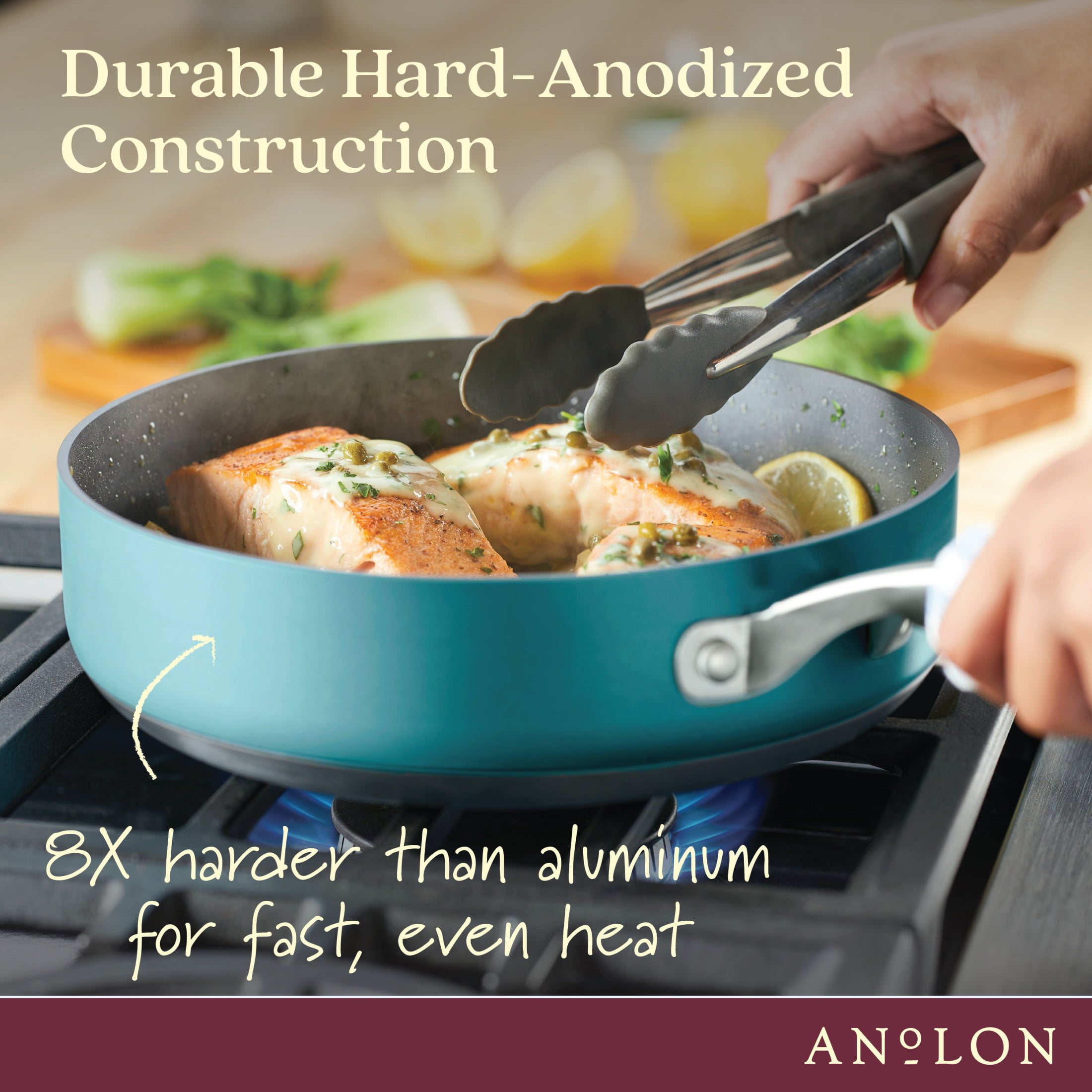 3-Quart Hard Anodized Nonstick Sauté Pan with Lid – Anolon