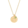 thumbnail image 3 of Time and Tru Women’s August Birthstone Necklace, Gold Tone Chain with Peridot Stone & Poppy Flower, 3 of 4