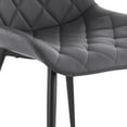 thumbnail image 2 of Armen Living Loralie Gray Faux Leather and Black Metal Dining Chairs - Set of 2, 2 of 6
