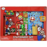 Mario Over 30pc Stationery Set in Box- PENCIL CASE, STICKERS, MARKER & MORE!