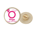 thumbnail image 1 of Constellation Fate Birthday Celebration Virgo Round Metal Golden Pin Brooch Clip, 1 of 3