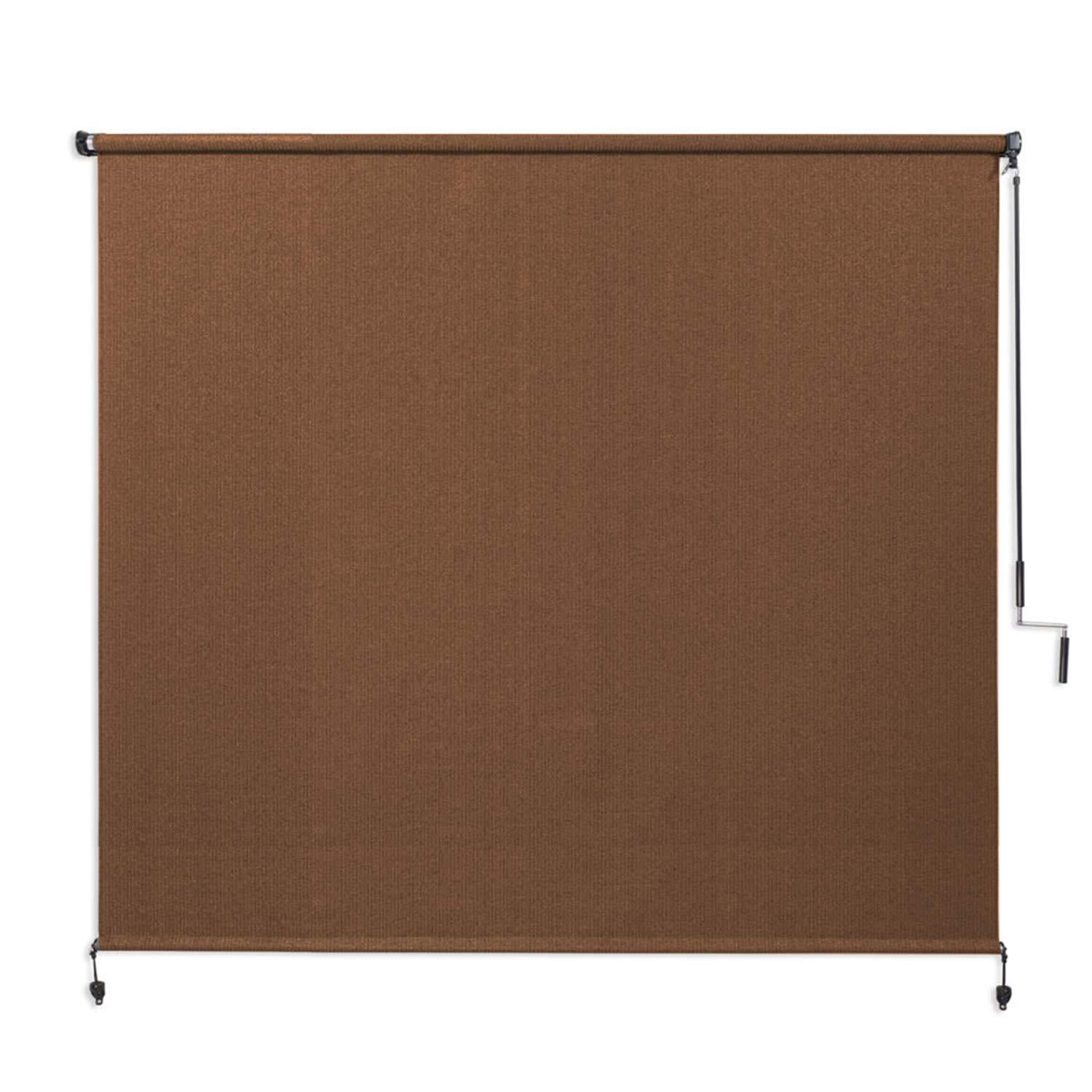 Photo 1 of Coolaroo Exterior Roller Shade, Cordless Roller Shade with 90% UV Protection, No Valance, (6' W X 6' L), Mocha (6' X 6')