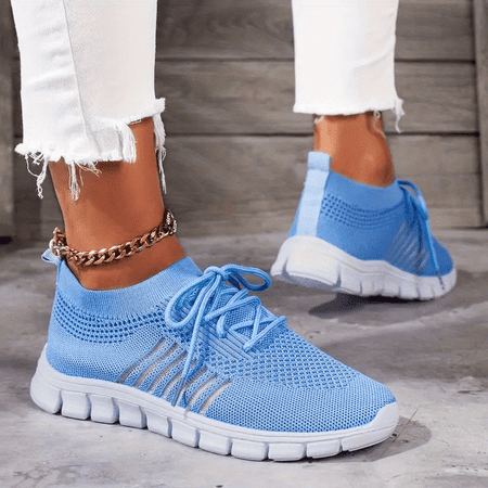 

Women s Breathable Knit Sneakers - Lightweight Lace Up Outdoor Shoes