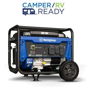 Westinghouse 4650 Peak Watt RV Ready Outlet, Gas Powered Portable Generator with CO Sensor