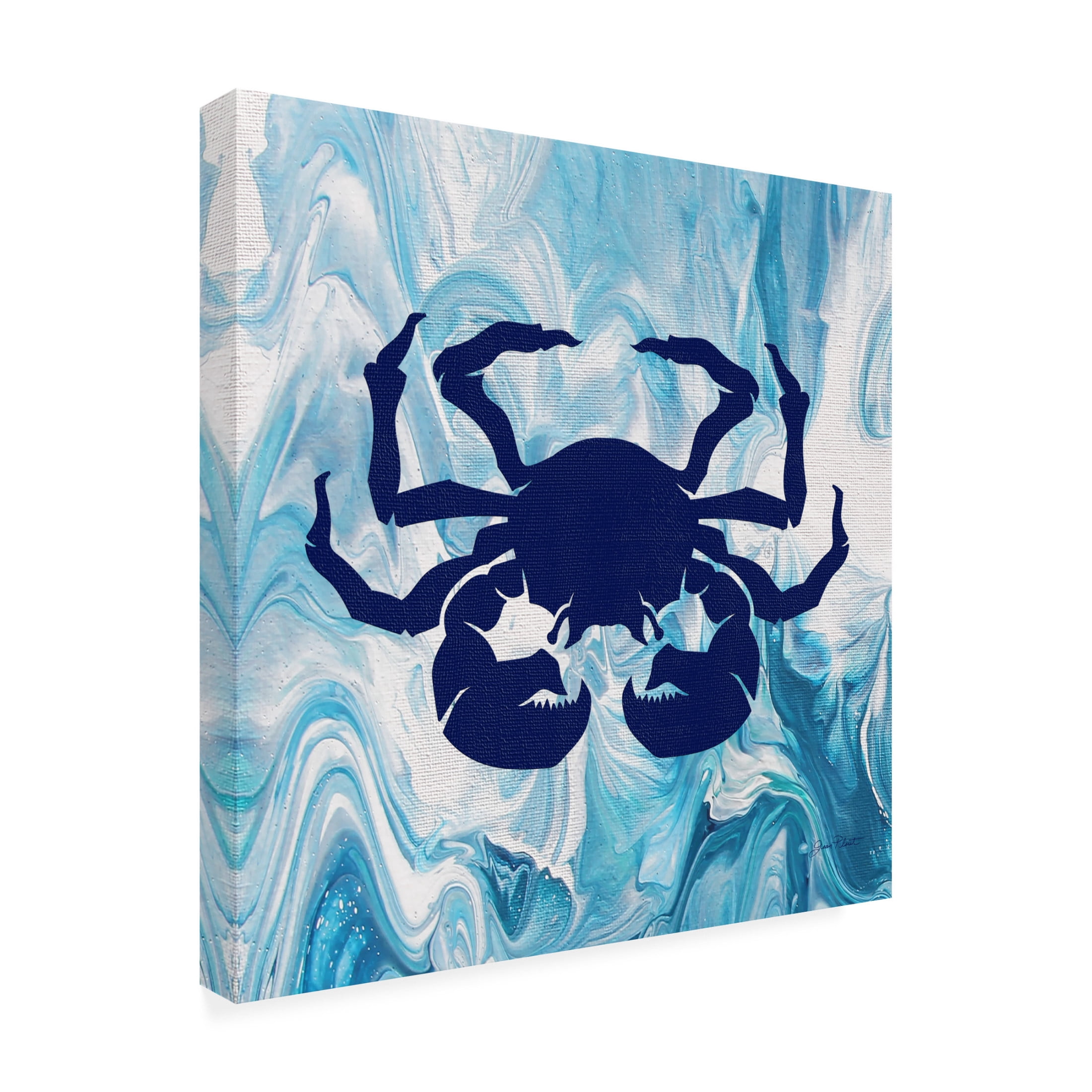Canvas Wall Art - Jean Plout 'Abstract Ocean E' Wall Art for Living Room, Bedroom, or Office Décor by Trademark Fine Art - 24 x 24 Inches