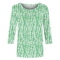 thumbnail image 4 of Utoimkio 3/4 Sleeve Shirts for Women Casual Floral Print Crewneck Loose Fit Pullover Shirts Tops for Women, 4 of 5