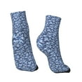 thumbnail image 2 of Women Men Athletic Socks Navy Digital Blue Camouflage Cushioned Quarter Ankle Socks, 2 of 7