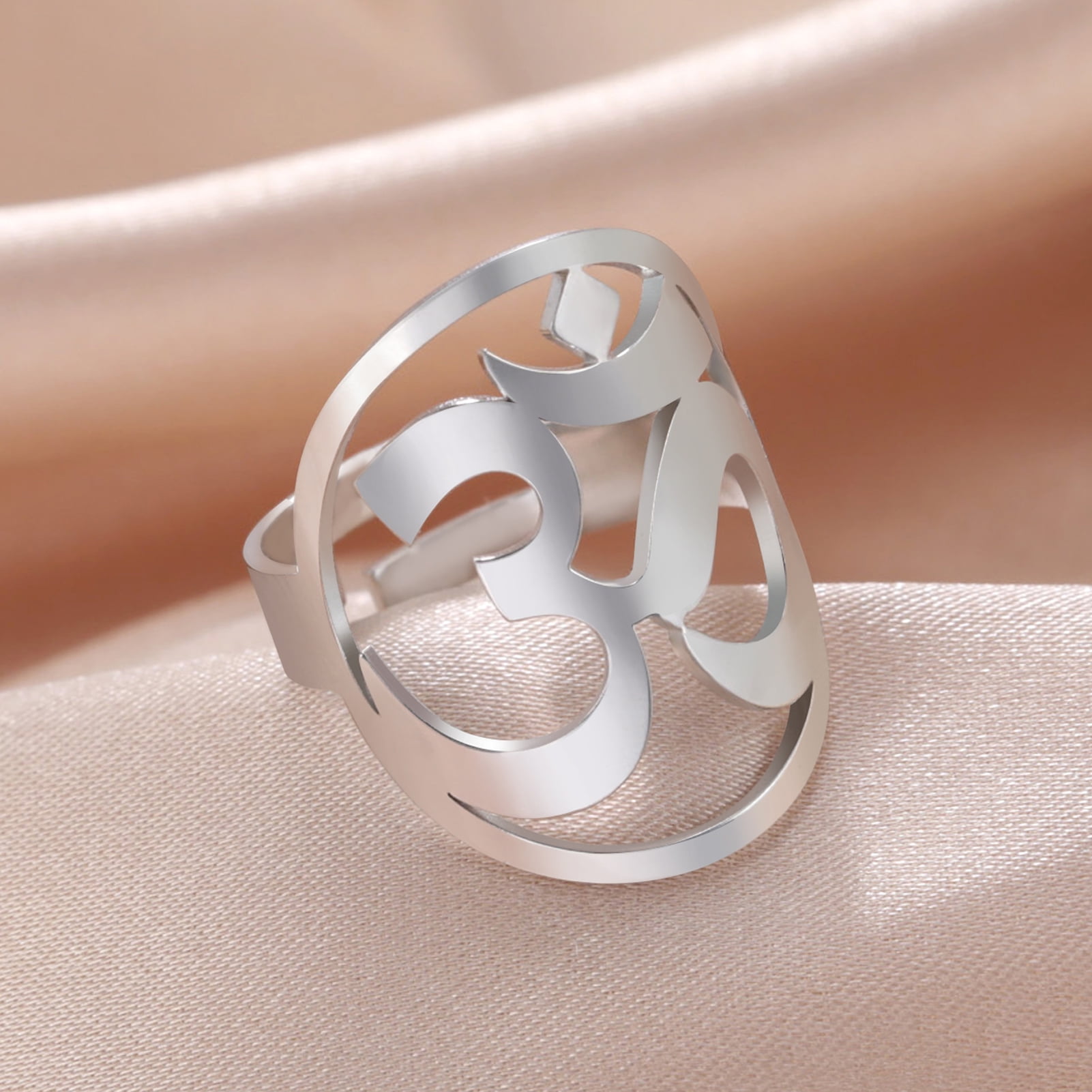 Sterling Silver OM Sign Ring, Yoga Ring, Religious Ring, Silver Ring | eBay