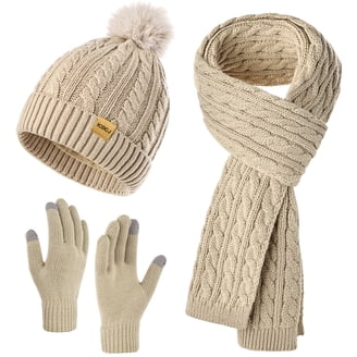 Wensltd Winter Warm Knit Hat Scarf Gloves 3 Piece Set for  display picture 1