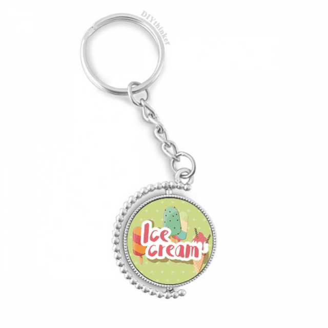 green popsicle sweet ice pattern rotatable keyholder disc accessories chain clip
