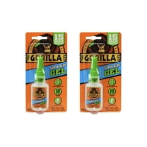 Gorilla Super Glue Gel, 15 Gram, Clear, 2 Pack