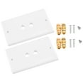 thumbnail image 3 of 2 Pack Single Gang 1.0 Speaker Wire Wall Plate (Banana Plug Wall Plate) for 1.0 Speaker, White, 3 of 10