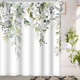 thumbnail image 1 of Sage Green Eucalyptus Shower Curtain, Watercolor Flowering Plants, Mildew and Water Resistant Washable Shower Curtain (180 x 180cm), 1 of 5