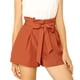 thumbnail image 1 of Pantalones Cortos de Verano Para Mujer Con Cintura Alta Allegra K Rojo naranja XL, 1 of 6