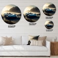 thumbnail image 5 of Designart "Artistic Homage to Retro Cars in Blue and Grey" Retro Car Metal Round Wall Decor, 5 of 5