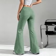 thumbnail image 5 of Flare Wide Leg Sweatpants Women Drawstring High Waist Bell Bottom Y2k Casual Flowy Yoga Pants with Pockets Mint Green 2XL, 5 of 10