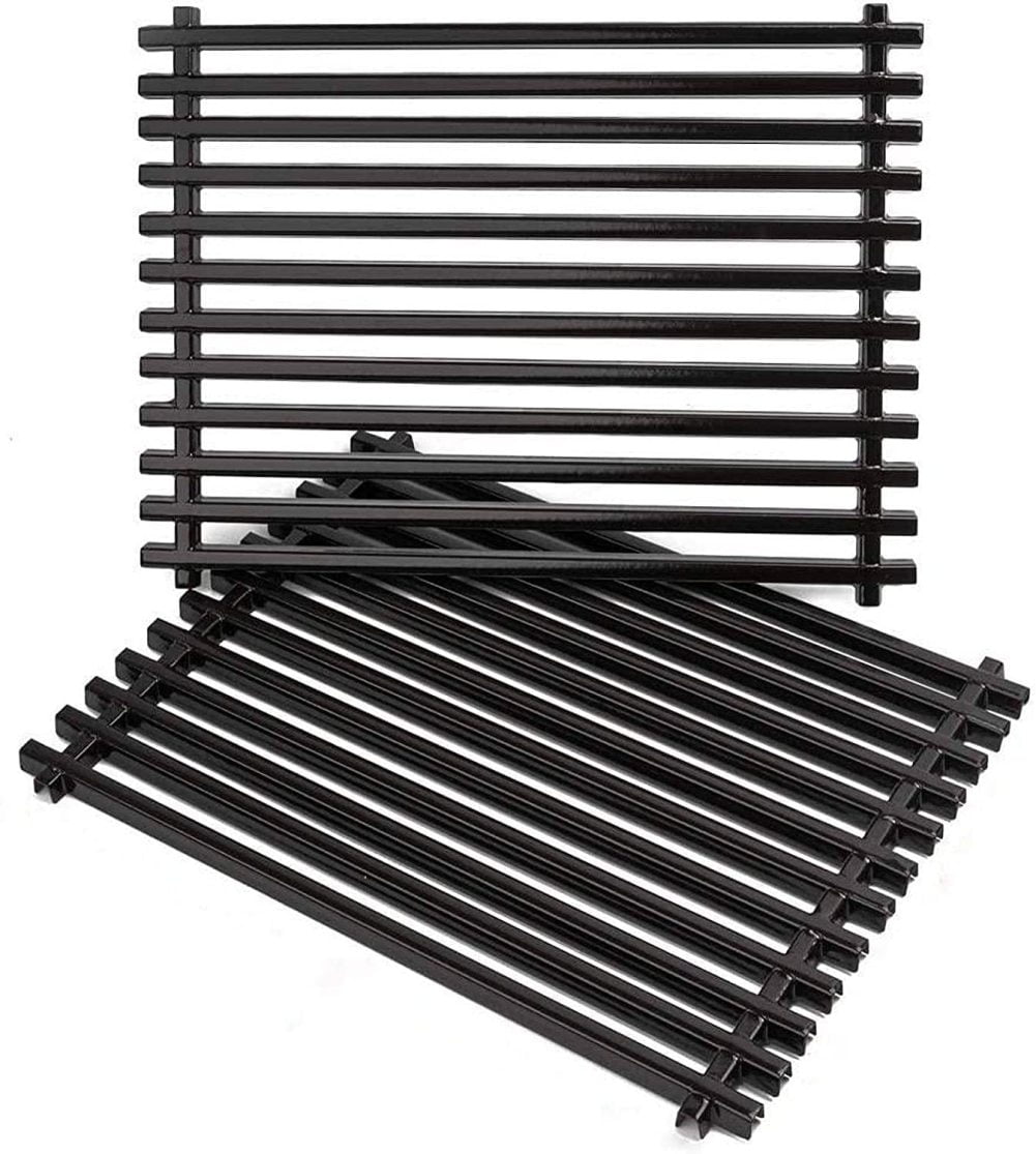 SHINESTAR 7524 Cast Iron Grill Grates for Weber Genesis 300 Series E/S-310,320,330 Replacement for Weber 7524/7528 Genesis E310 Heavy-Duty Cooking Grates 19.5 x 12.9 inch 