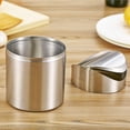 thumbnail image 4 of Shaking Lid Car Recycling Trash Can Stainless Steel Wave Cover Countertop Trash Can, 4 of 5