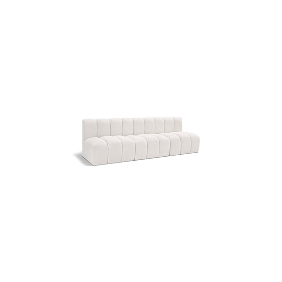 Meridian Furniture Arc Cream Boucle Fabric Modular Sectional