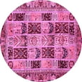 thumbnail image 1 of Ahgly Company Indoor Round Abstract Pink Modern Area Rugs, 5' Round, 1 of 4